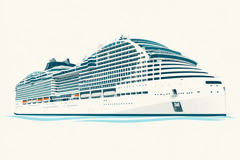 MSC World Europa — стилизованный графический образ лайнера